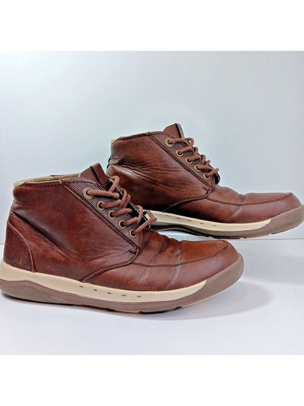 Size 7 Denver Hayes Leather Brown Mens Shoes In Good Condition